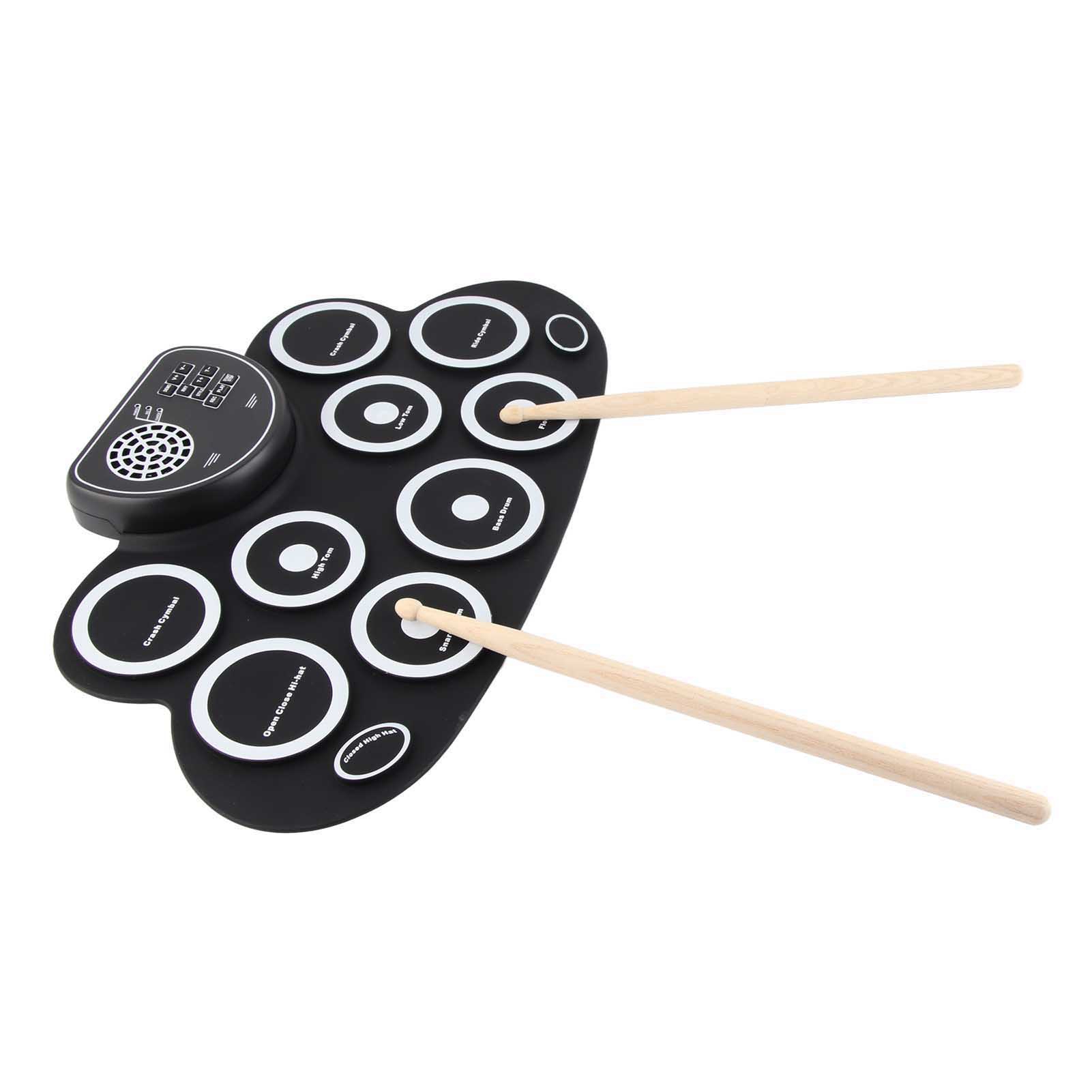 Electronic Drum Set Roll Up - Batería electrónica con altavoz dual recargable