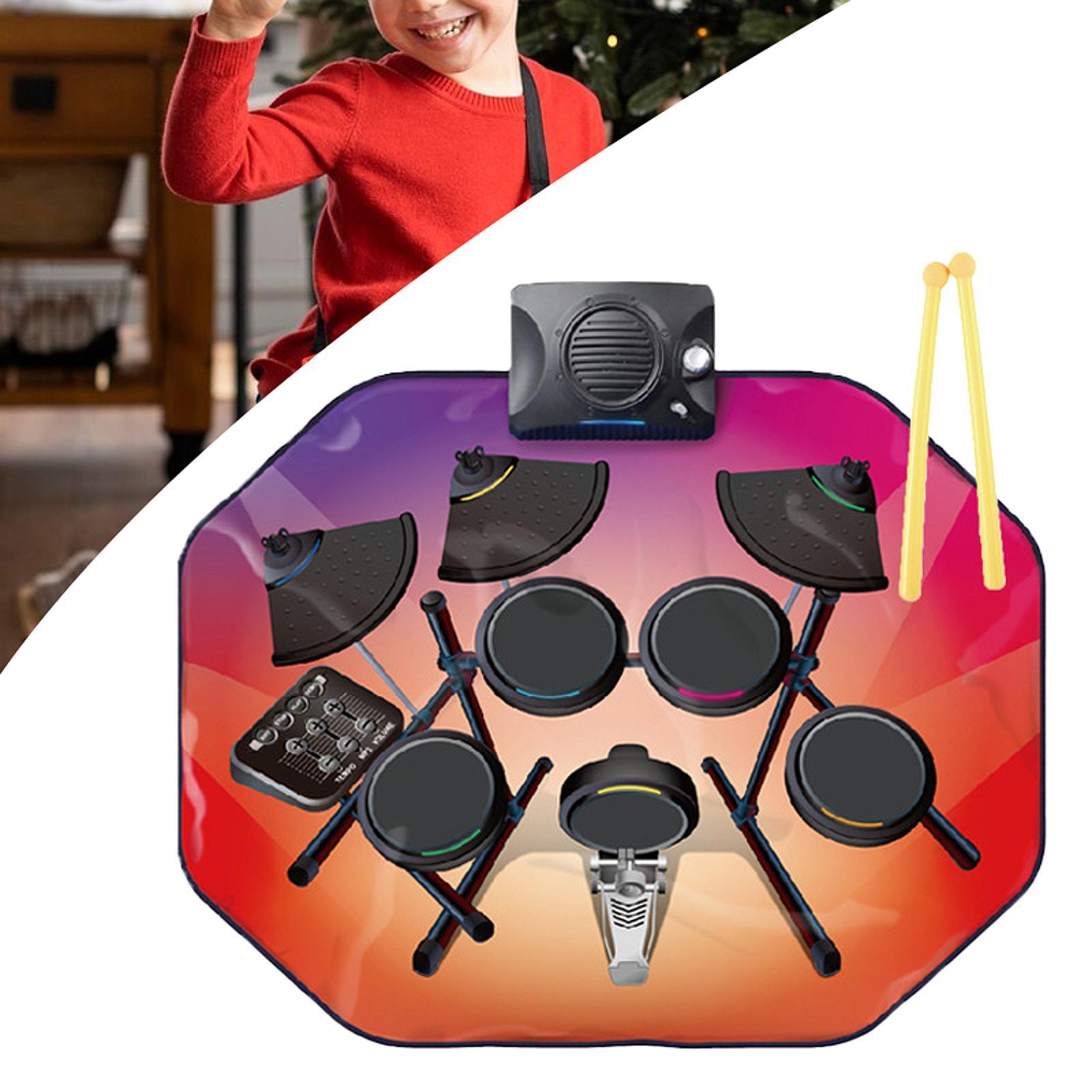 Electronic Drum Set Roll Up - Batería de práctica enrollable, compacta, eléctrica,