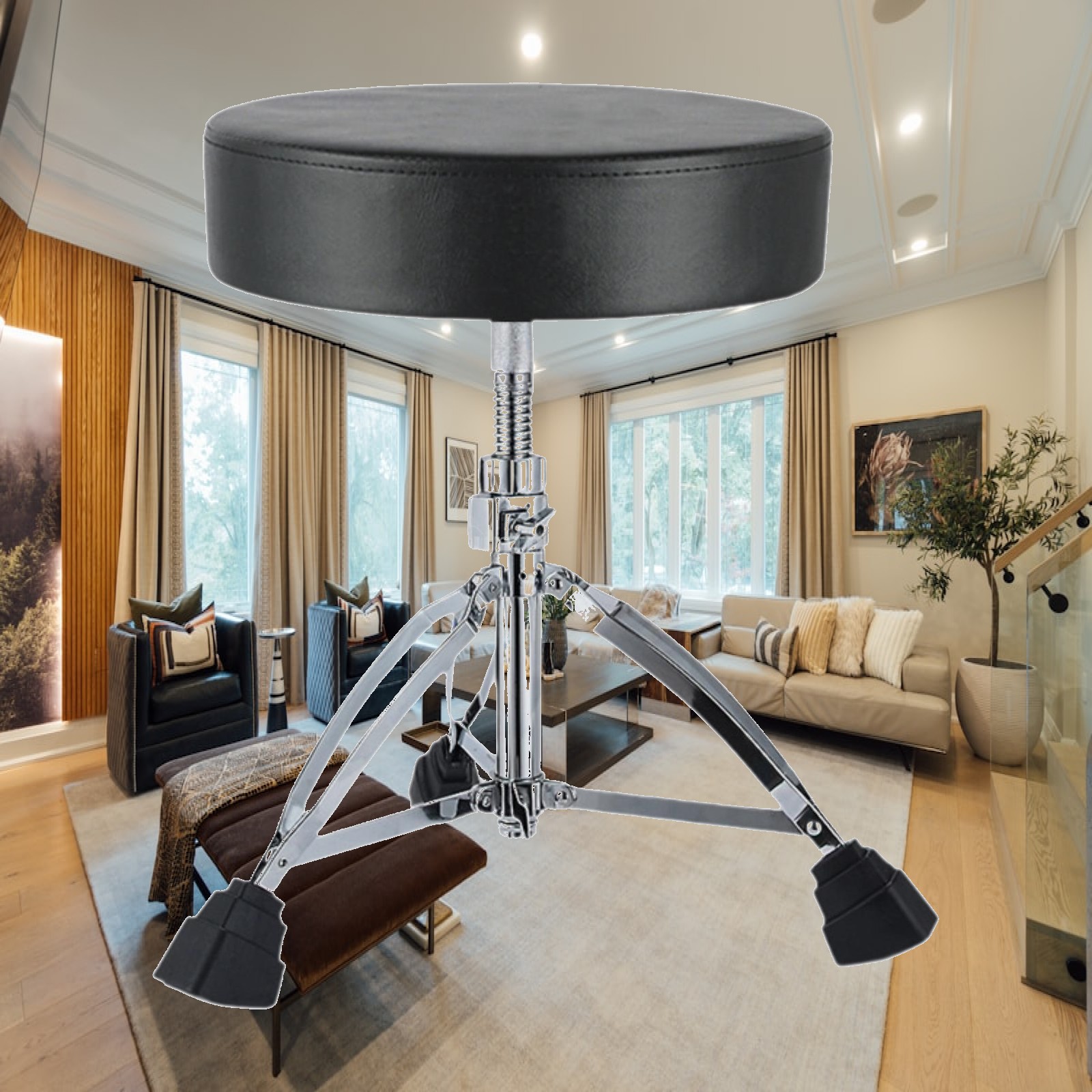 Drum Throne Adjustable - Silla de Baterista con Base de