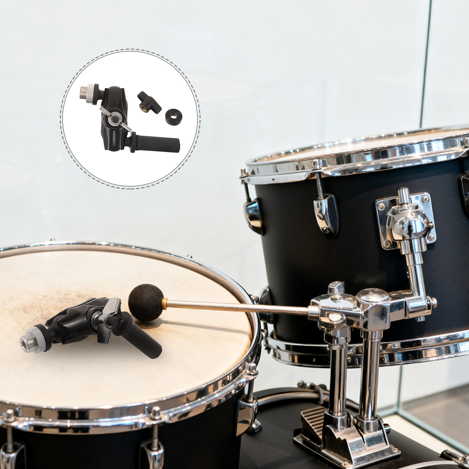 Electronic Drum Rack Stand - Clip para micrófono de batería, soporte