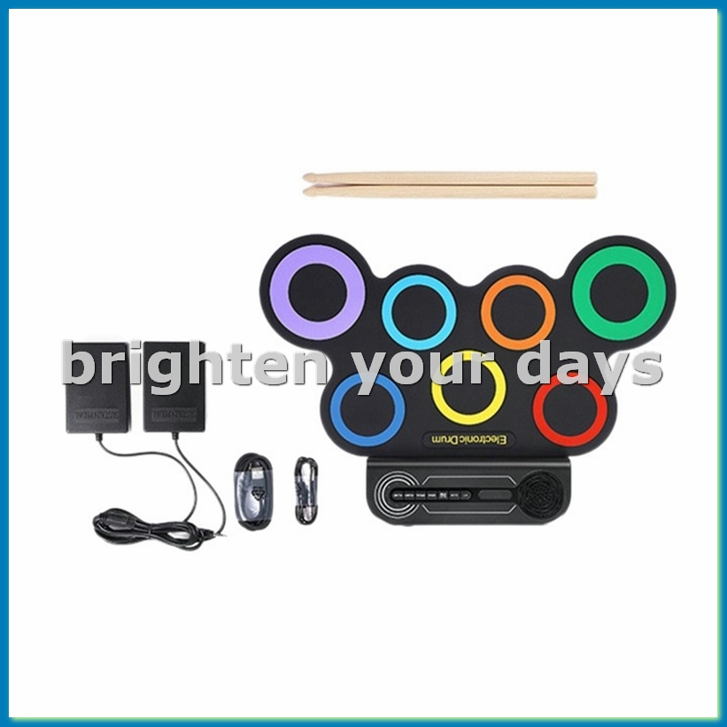 Electronic Drum Set Roll Up - Juego de batería eléctrica con altavoz