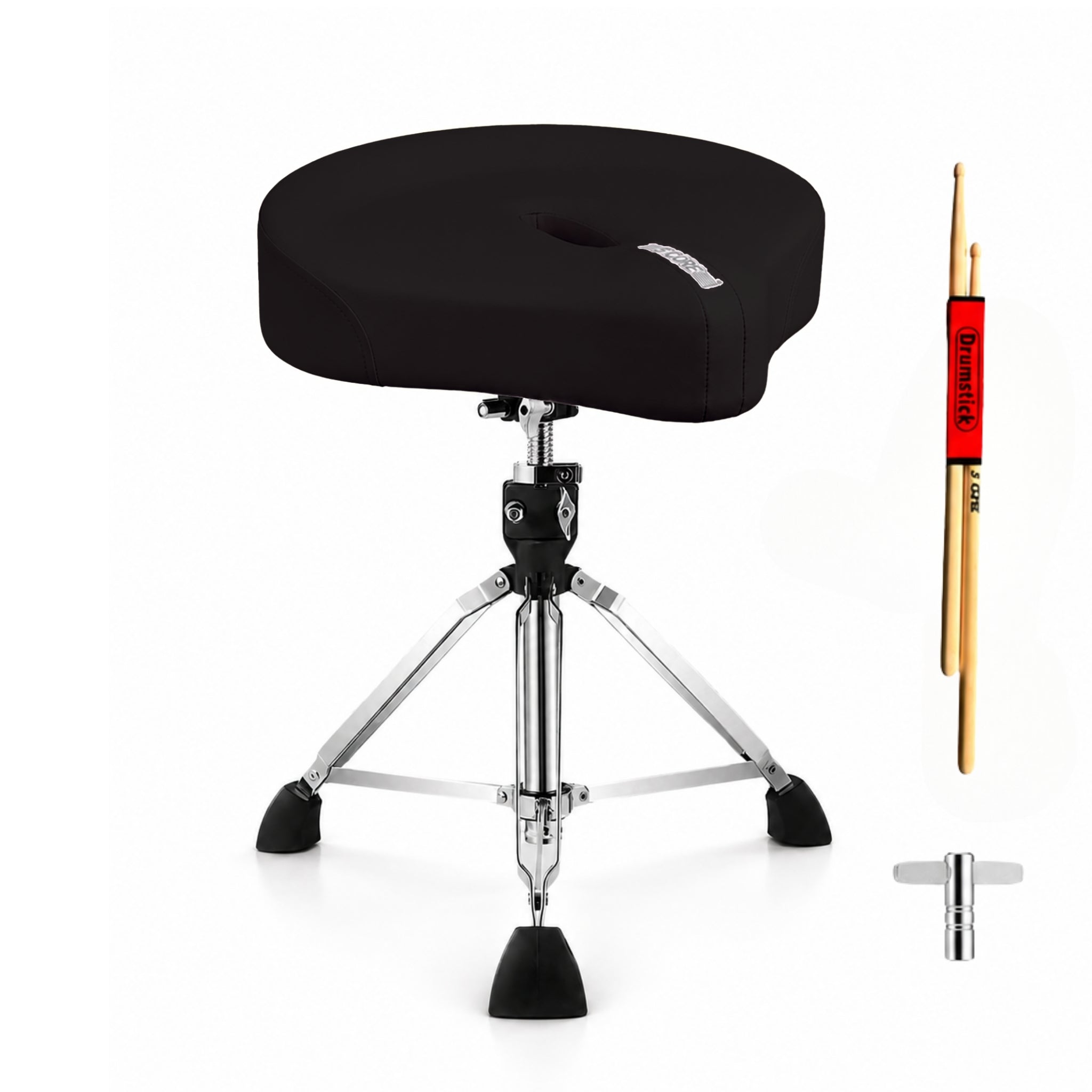 Drum Throne Adjustable - Taburete de baterista ergonómico con 5