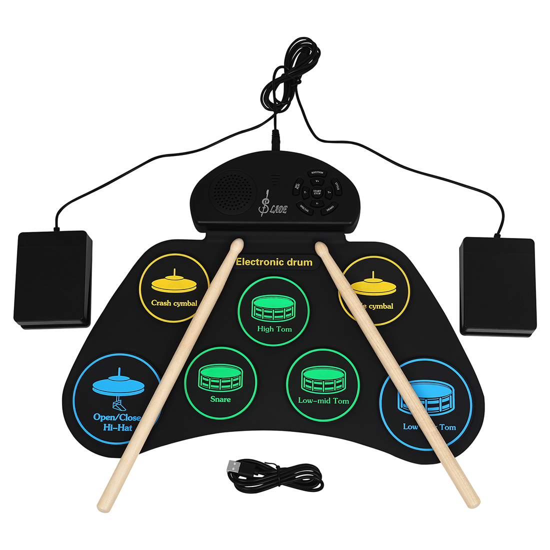 SLADE SD‑7 Batería Electrónica - Electronic Drum Set Roll Up reseña y precio