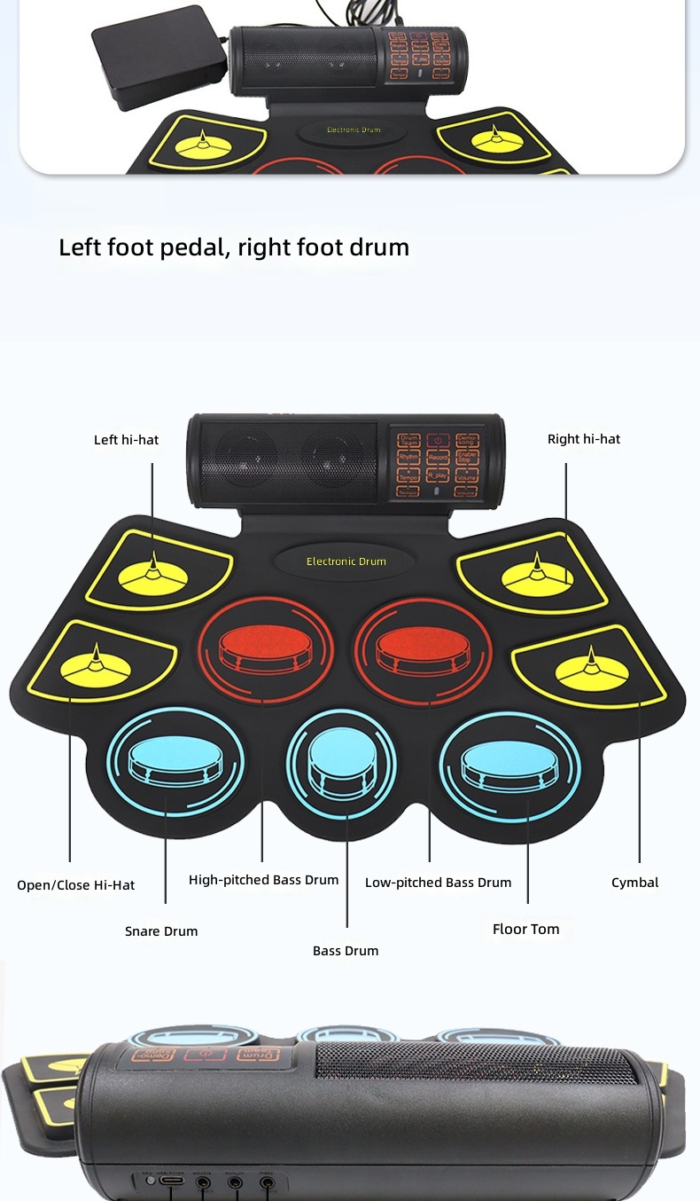 Batería electrónica de gel de  - Electronic Drum Set Roll Up reseña y precio