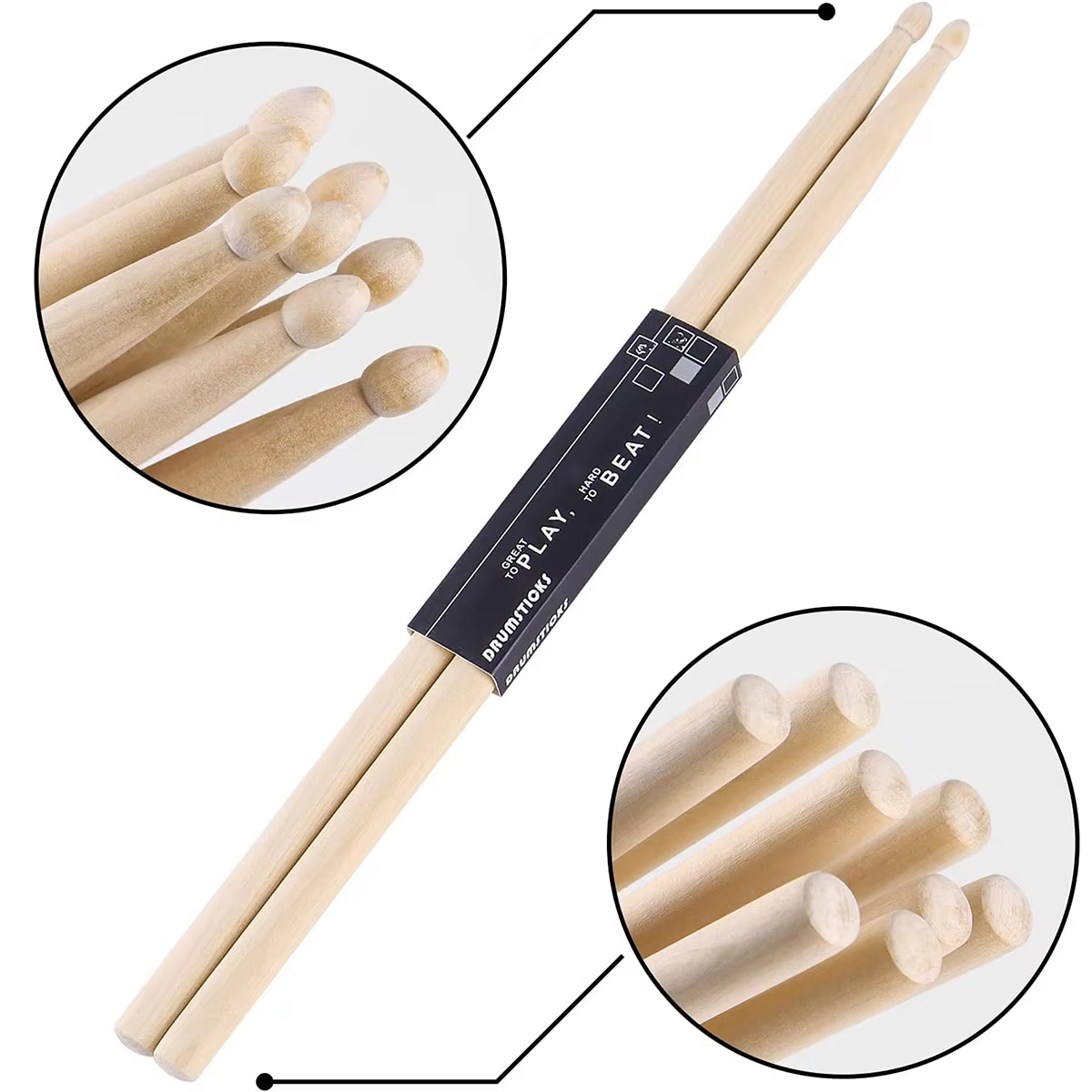 Baquetas de Arce Miwayer 5A/7A - Drumsticks 5A Maple reseña y precio