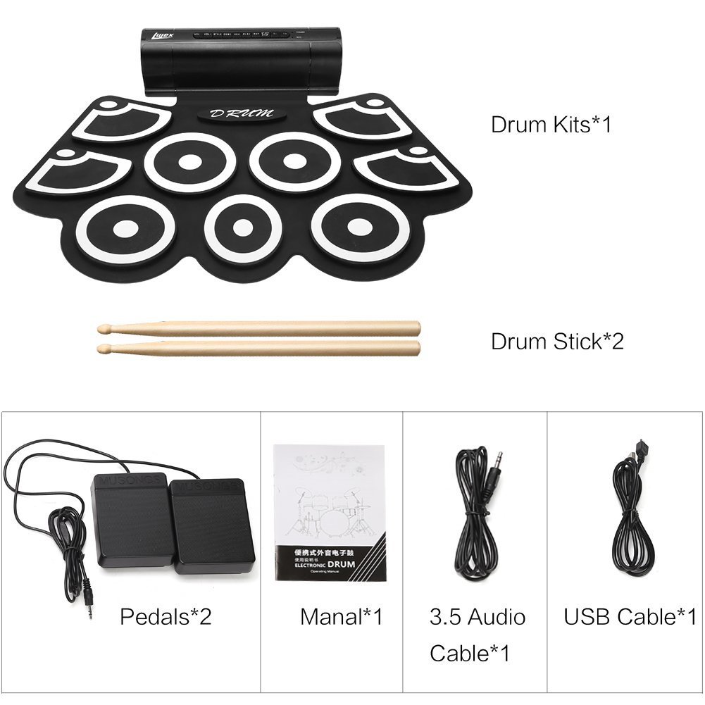 Instrumento de percusión MD760 - Electronic Drum Set Roll Up reseña y precio