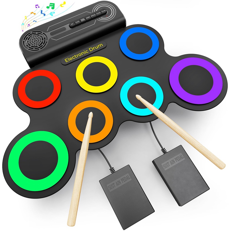 Juego de batería eléctrica con - Electronic Drum Set Roll Up reseña y precio