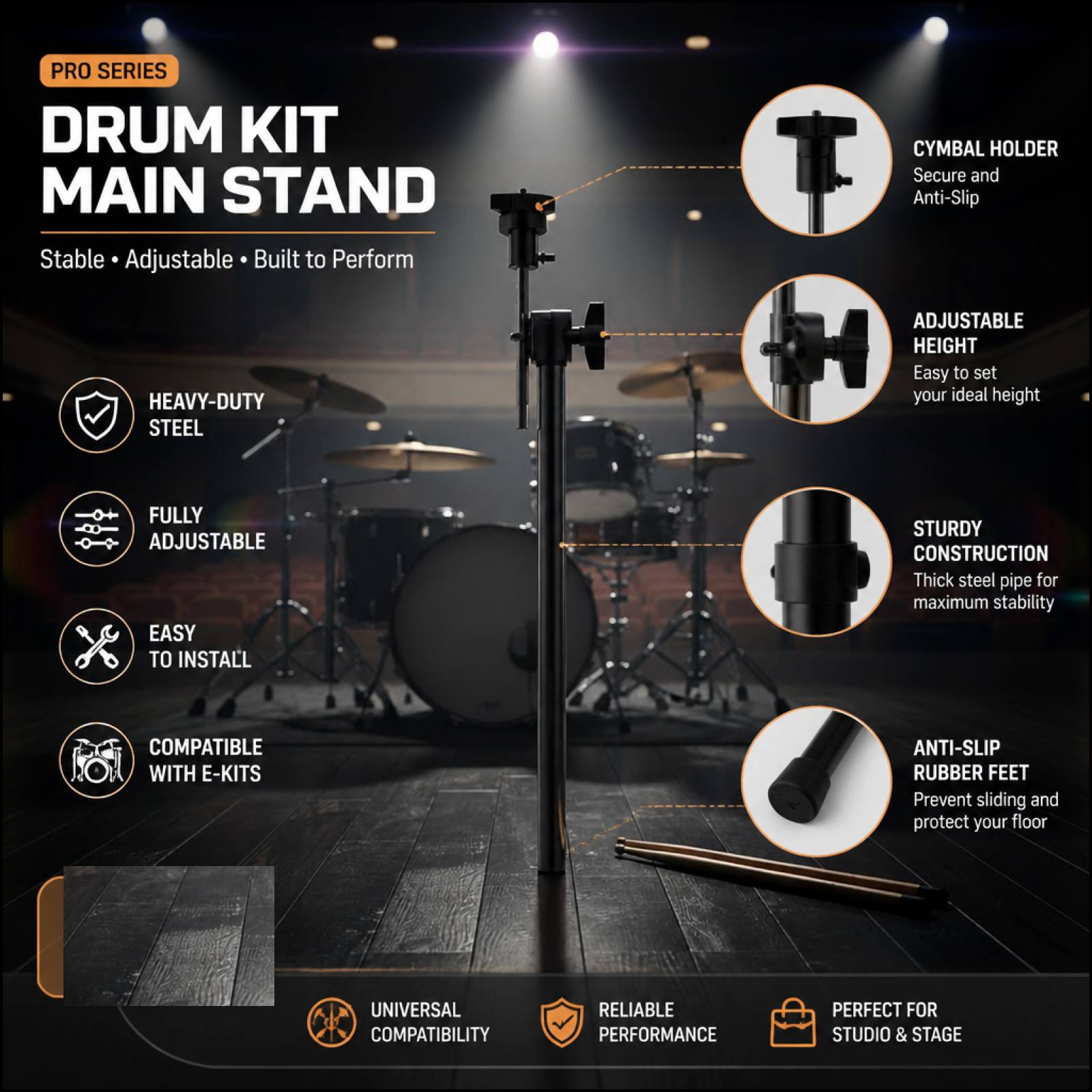 Soporte de aleación para bater - Electronic Drum Rack Stand reseña y precio